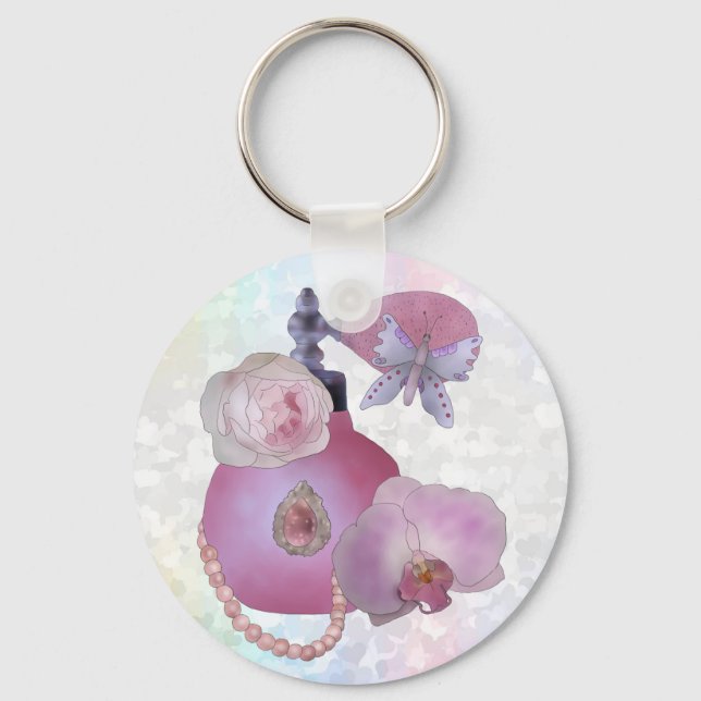 Vintage Parfüm Runder Nyckelring (Framsida)