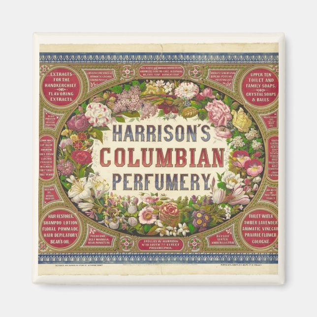 Vintage Parfym-etikett Magnet (Framsidan)