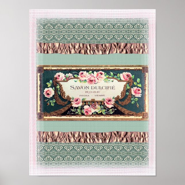 Vintage Parfym-etikett Poster (Framsidan)