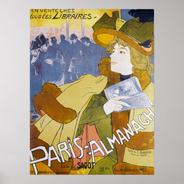 Vintage Paris Almanach Cover Poster (Framsidan)
