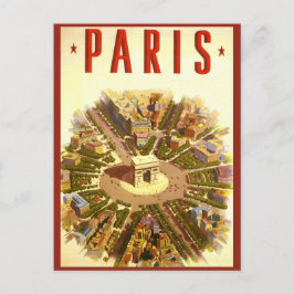Vintage Paris, Arc de Triomphe, adressändring Meddelande Vykort