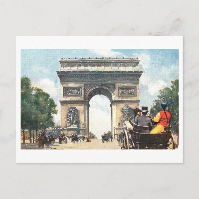 Vintage Paris Arc de Triomphe Postcard Vykort (Framsida)