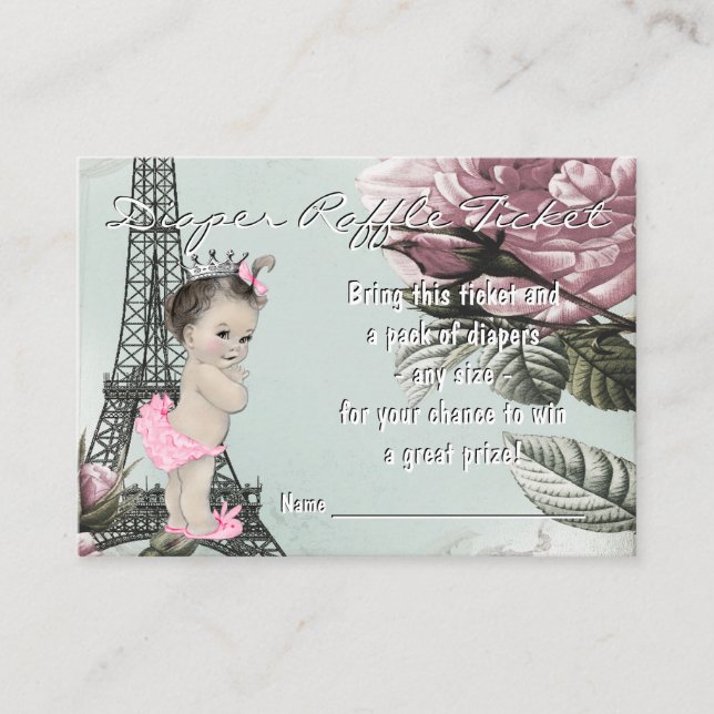 Vintage Paris blöjlotterlott Tilläggskort (Framsida)