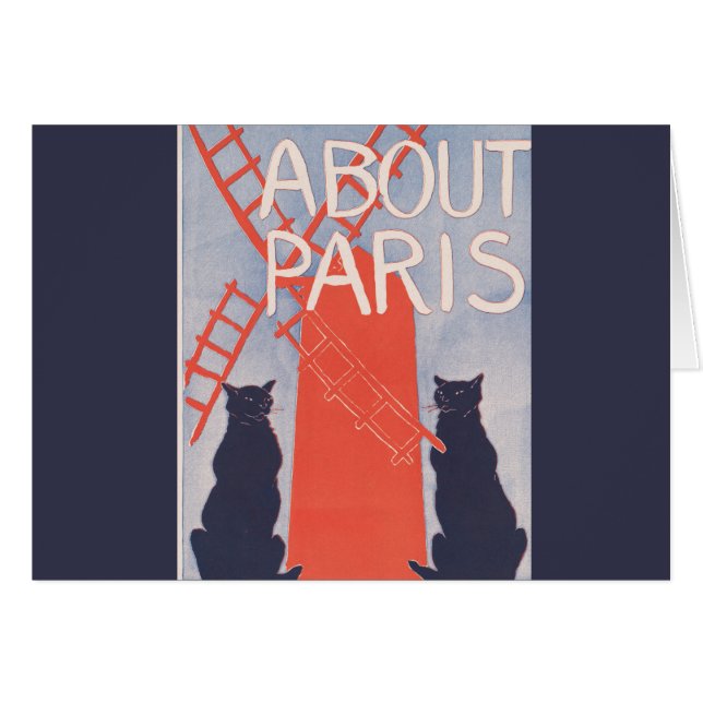Vintage Paris Bok Cover Hälsningskort (Framsidan Horizontal)