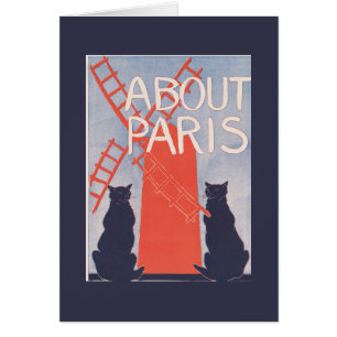 Vintage Paris Bok Cover Hälsningskort