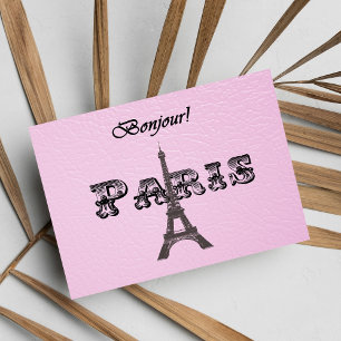 Vintage Paris Bonjour Eiffel Torn Vykort