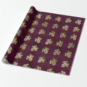 Vintage Paris Burgundy Red och Guld Vin Presentpapper