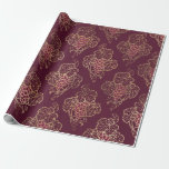 Vintage Paris Burgundy Red och Guld Vin Presentpapper<br><div class="desc">Paristemat vintage burgundy red vin är pappert.</div>
