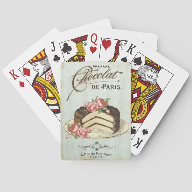 Vintage Paris Chocolate Cake Spel Kort (Baksidan)