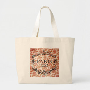 Vintage Paris Damask Jumbo Tygkasse