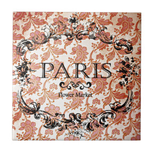 Vintage Paris Damask Kakelplatta
