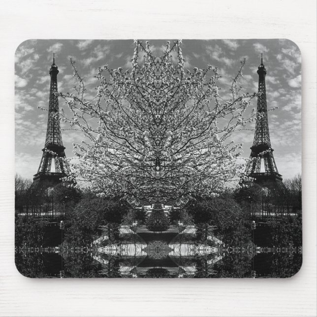 Vintage Paris Eiffel Torn Mouse Pad Musmatta (Framsidan)