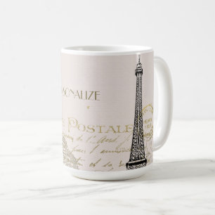 Vintage Paris Eiffel Torn personalize Kaffemugg