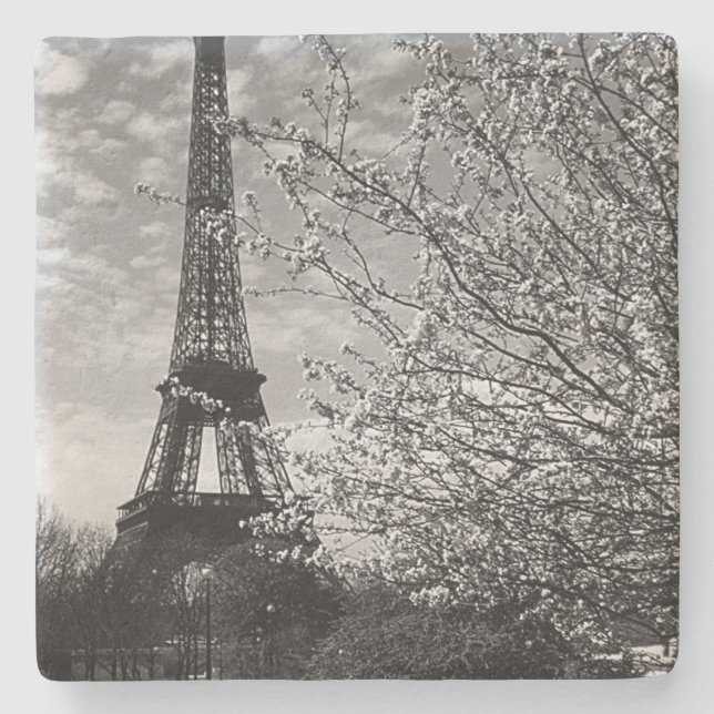 Vintage Paris Eiffel Torn Stenunderlägg (Framsidan)