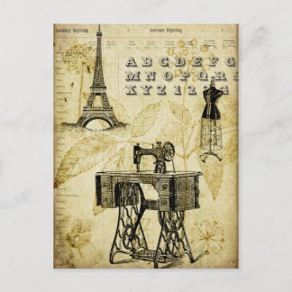 Vintage PARIS Eiffel Torn Stressformulär vykort