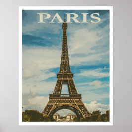 Vintage Paris Eiffel Tower Poster