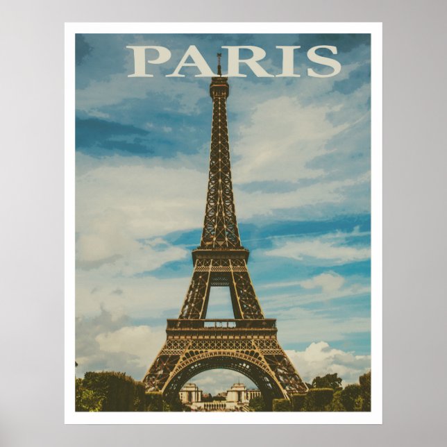 Vintage Paris Eiffel Tower Poster (Framsidan)
