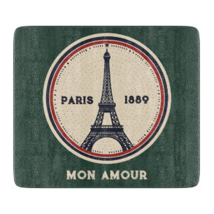 Vintage Paris Eiffeltornet 1889 Skärbräda