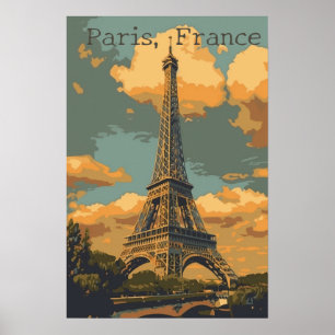 Vintage Paris: Eiffeltornet Reseposter Poster