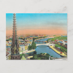 Vintage Paris, floden Seine Vykort
