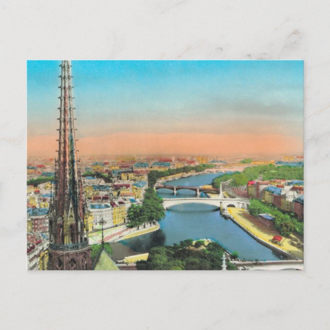 Vintage Paris, floden Seine Vykort (Framsida)