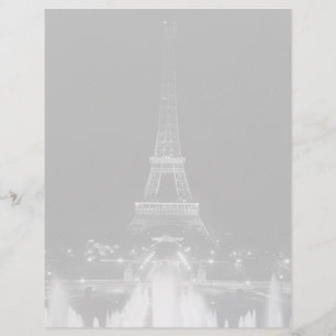 Vintage Paris Fontaines Torn Eiffel natt