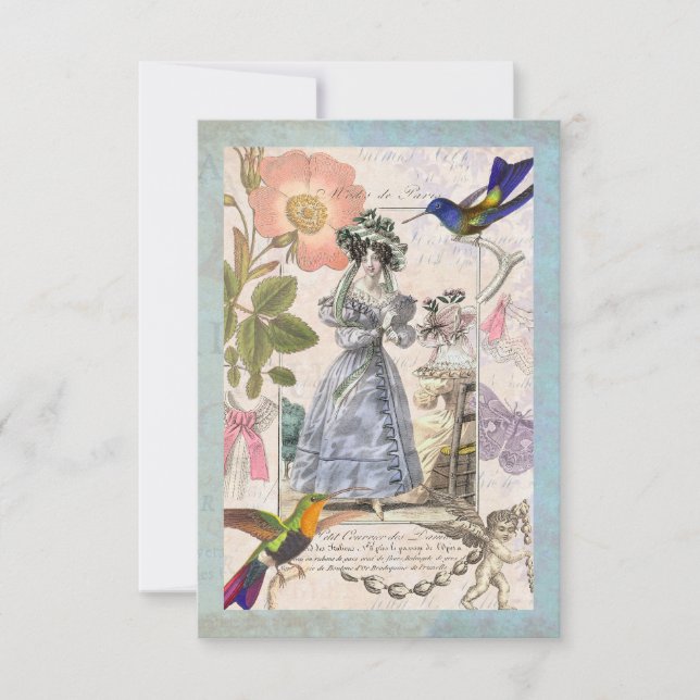 Vintage Paris för Möhippa eller Födelsedagsfest Inbjudningar (Framsida)