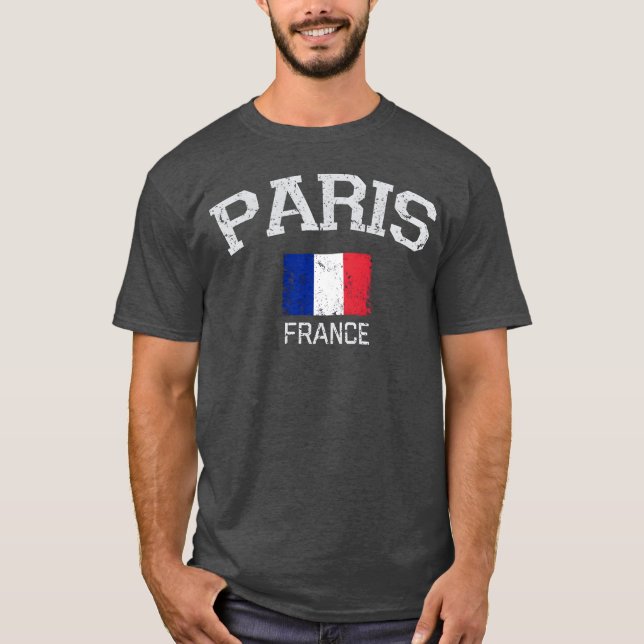 Vintage Paris France funny T Shirt (Framsida)