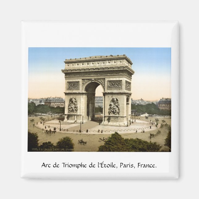 Vintage Paris Frankrike, Arc de Triomphe Magnet (Framsidan)