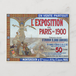Vintage Paris Frankrike Fransk Turism Annons Vykort