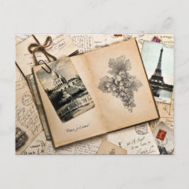 Vintage Paris Frankrike Resminnen Vykort
