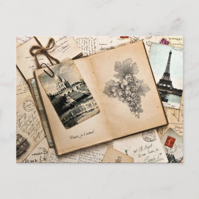 Vintage Paris Frankrike Resminnen Vykort (Framsida)