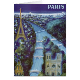 Vintage Paris, frankriken - Hälsningskort