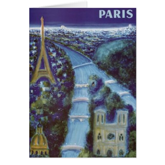 Vintage Paris, frankriken - Hälsningskort (Framsidan)