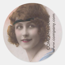 vintage paris girl hårstilist makeup artist runt klistermärke