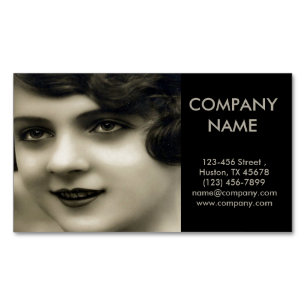 vintage paris girl makup artist hair stylist magnetiska visitkort