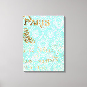 Vintage Paris Guld design Canvastryck
