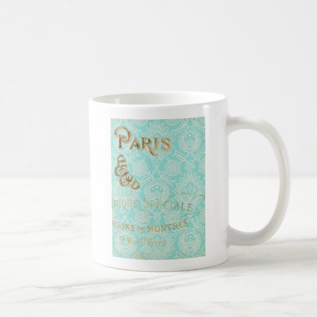 Vintage Paris Guld Design Kaffemugg (Höger)