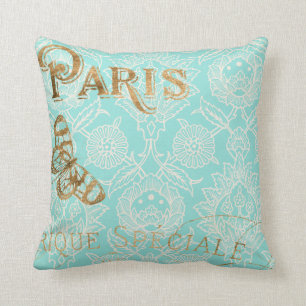 Vintage Paris Guld Design Kudde