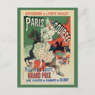 Vintage Paris-hästen tävling ad Vykort