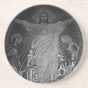 Vintage Paris huvudmosaik Helig Heart jesus Underlägg