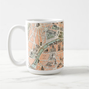 Vintage Paris-Karta-kaffet Mugg