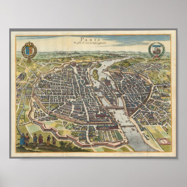 Vintage Paris Karta Poster (Framsidan)