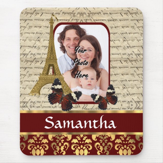 Vintage Paris kollage Musmatta (Framsidan)