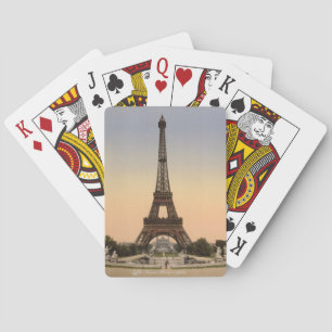 Vintage Paris-kort, Eiffel Torn Frankrike c1905 Spelkort