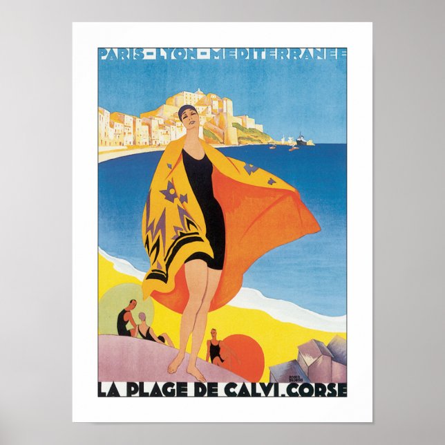 Vintage Paris Lyon Mediterranean Travel Poster (Framsidan)