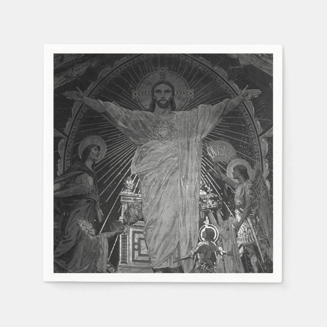 Vintage Paris Main mosaic Helig Heart jesus Pappersservett (Framsidan)