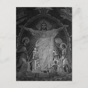 Vintage Paris Main mosaic Helig Heart jesus Vykort