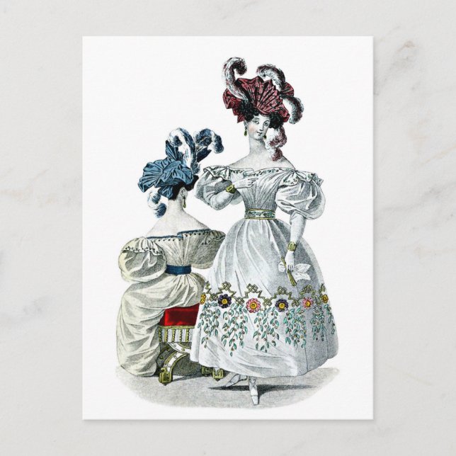 Vintage: Paris Mode, 1830 Vykort (Framsida)