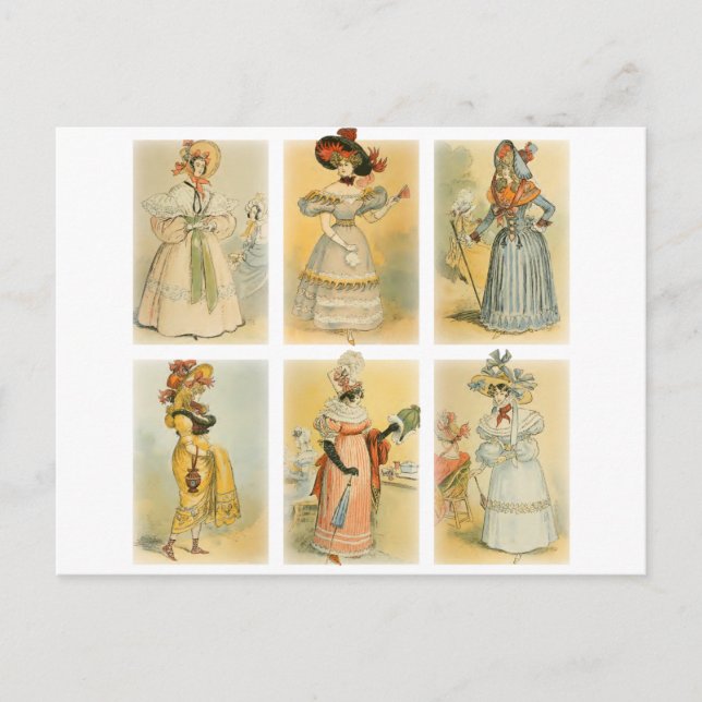 Vintage Paris Mode (1) Vykort (Framsida)